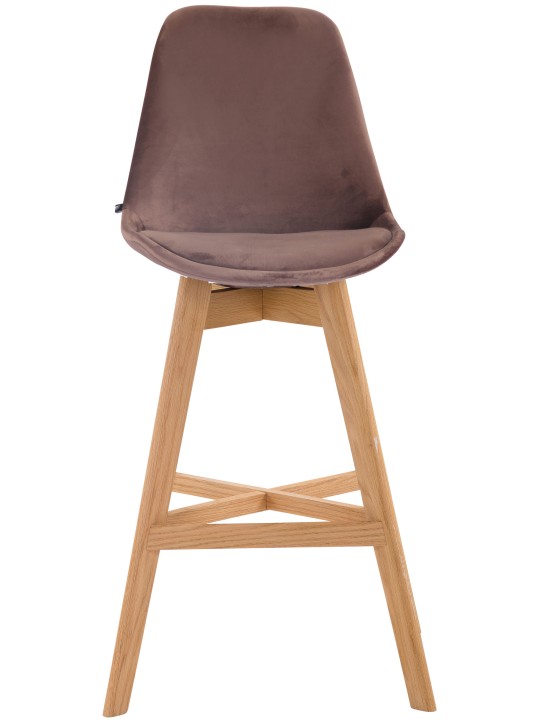 Juego de 2 taburetes de bar Cannes terciopelo natural, marrón Juego de 2 taburetes de bar Cannes terciopelo natural, marrón