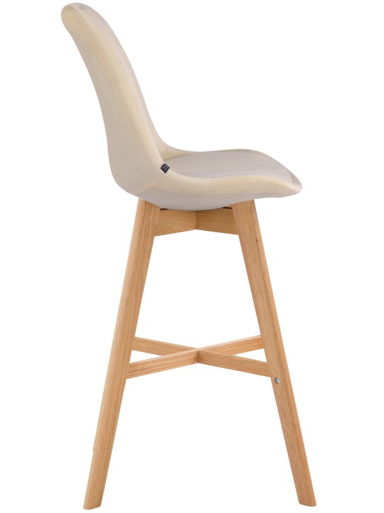 Juego de 2 taburetes de bar Cannes terciopelo natural, crema Juego de 2 taburetes de bar Cannes terciopelo natural, crema