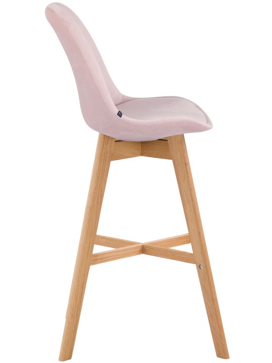 Juego de 2 taburetes de bar Cannes terciopelo natural, rosa Juego de 2 taburetes de bar Cannes terciopelo natural, rosa