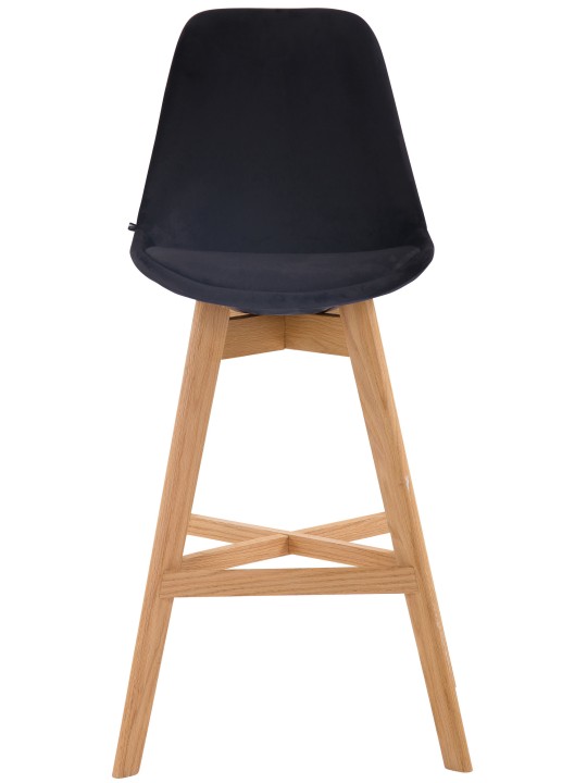 Juego de 2 taburetes de bar Cannes terciopelo natural, negro Juego de 2 taburetes de bar Cannes terciopelo natural, negro