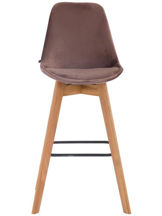 Juego de 2 taburetes de bar Metz terciopelo natural, marrón