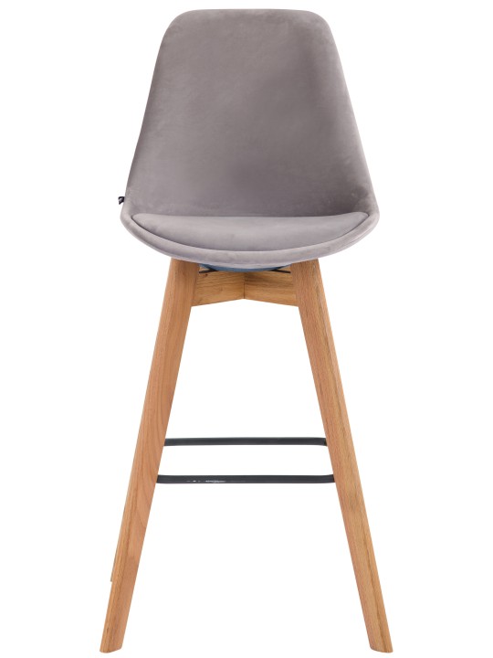 Juego de 2 taburetes de bar Metz terciopelo natural, gris
