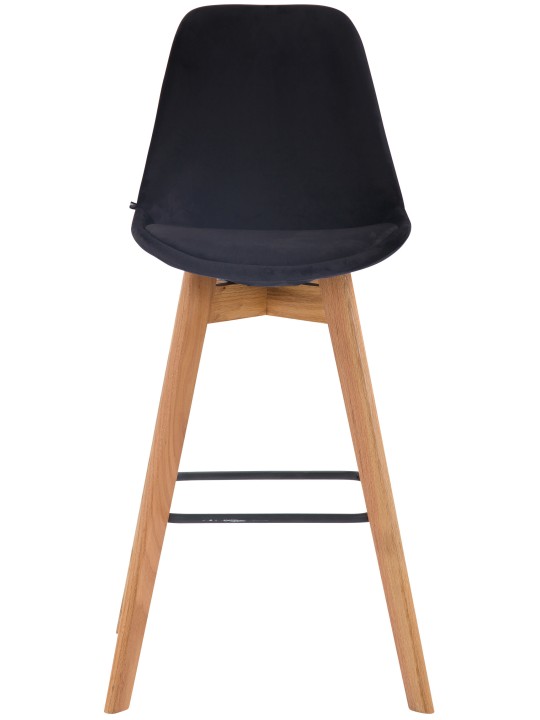 Juego de 2 taburetes de bar Metz terciopelo natural, negro