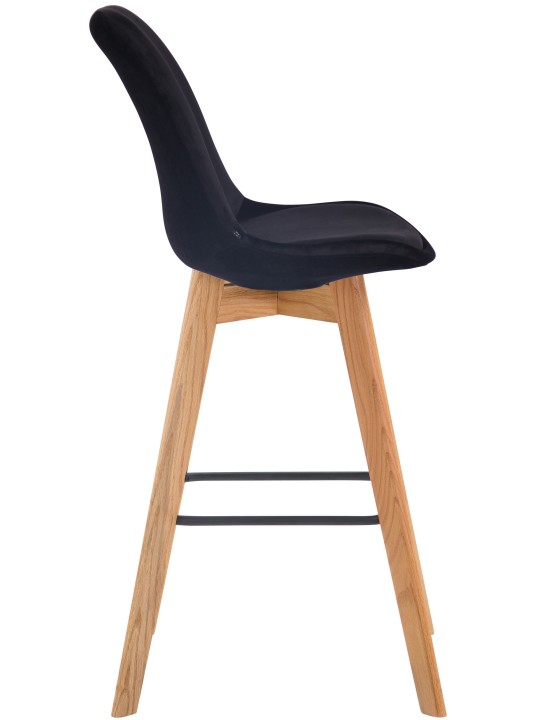 Juego de 2 taburetes de bar Metz terciopelo natural, negro