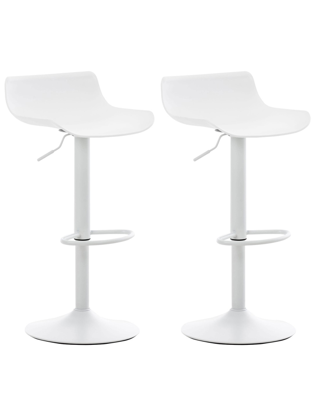 Juego de 2 taburetes de bar Aveiro, blanco