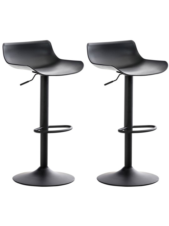 Juego de 2 taburetes de bar Aveiro, negro