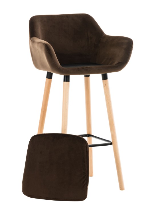 Juego de 2 taburetes de bar Grant terciopelo, marrón