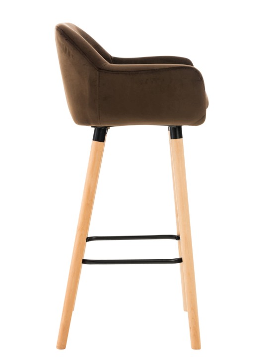 Juego de 2 taburetes de bar Grant terciopelo, marrón