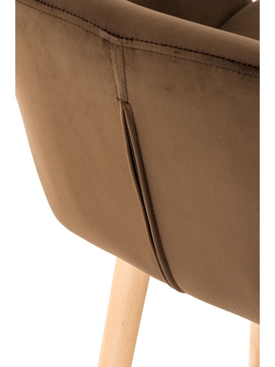 Juego de 2 taburetes de bar Grant terciopelo, marrón