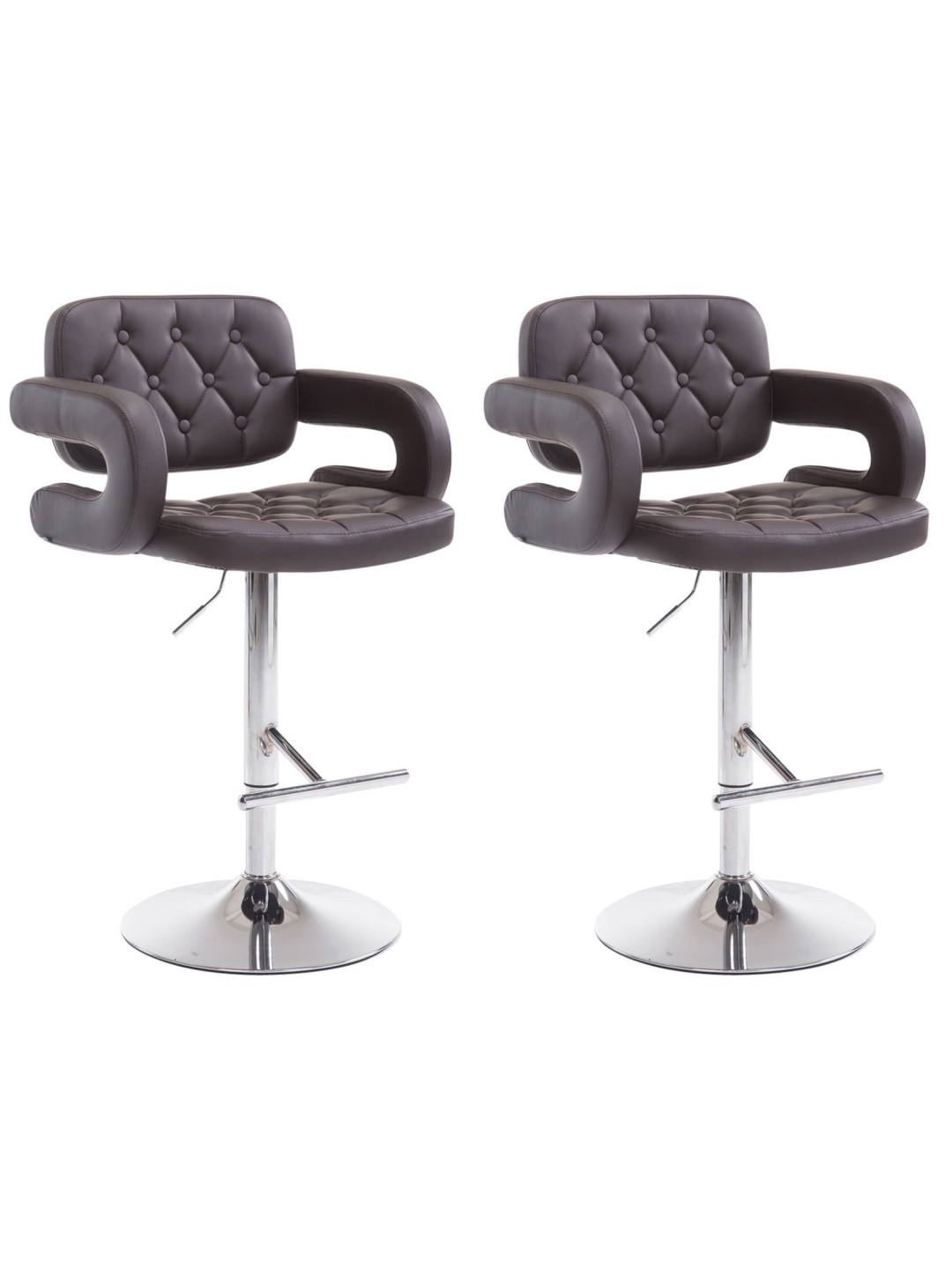 Juego de 2 taburetes de bar Dublin C, marrón