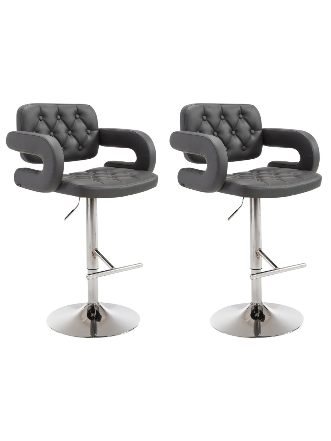 Juego de 2 taburetes de bar Dublin C, gris