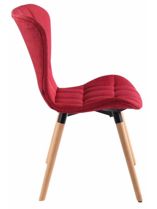 Silla Odda tela natural, rojo