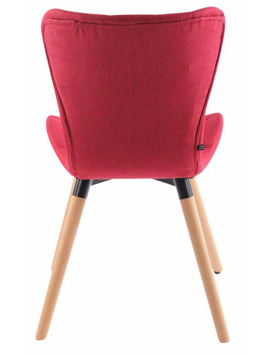 Silla Odda tela natural, rojo
