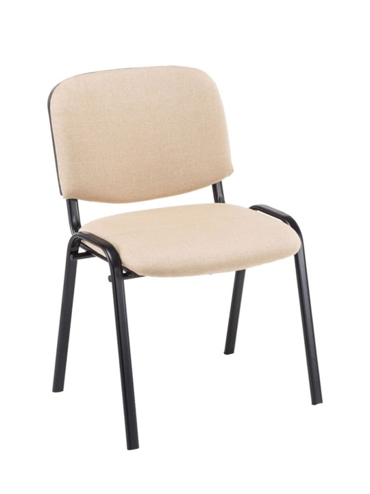 Juego de 4 sillas de visita tela Ken, crema
