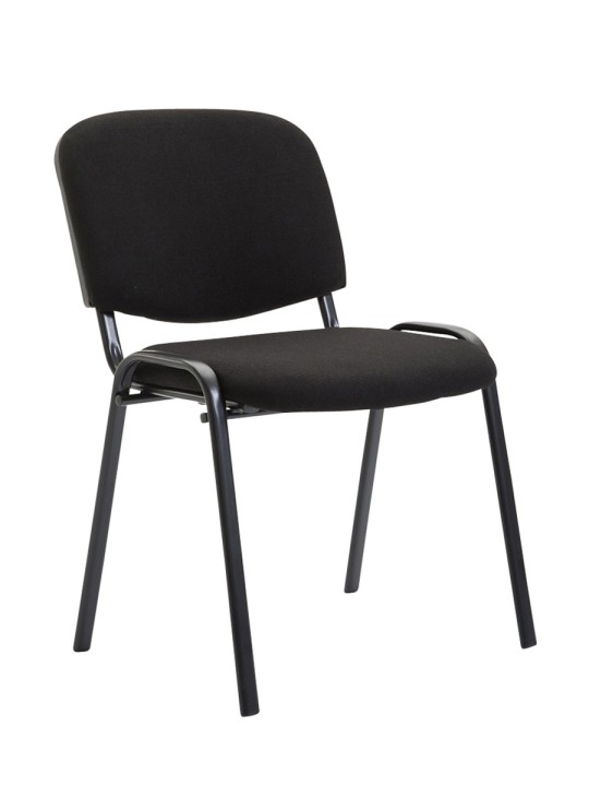 Juego de 4 sillas de visita tela Ken, negro