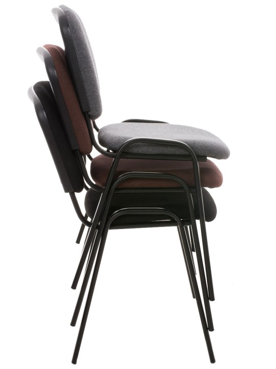 Juego de 4 sillas de visita tela Ken, gris