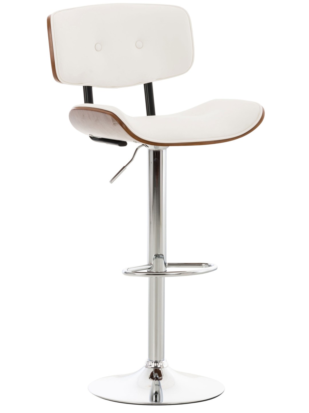 Taburete de bar Sarnia piel sintética, nogal/blanco