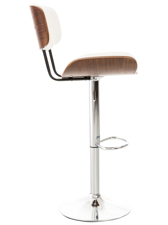 Taburete de bar Sarnia piel sintética, nogal/blanco Taburete de bar Sarnia piel sintética, nogal/blanco