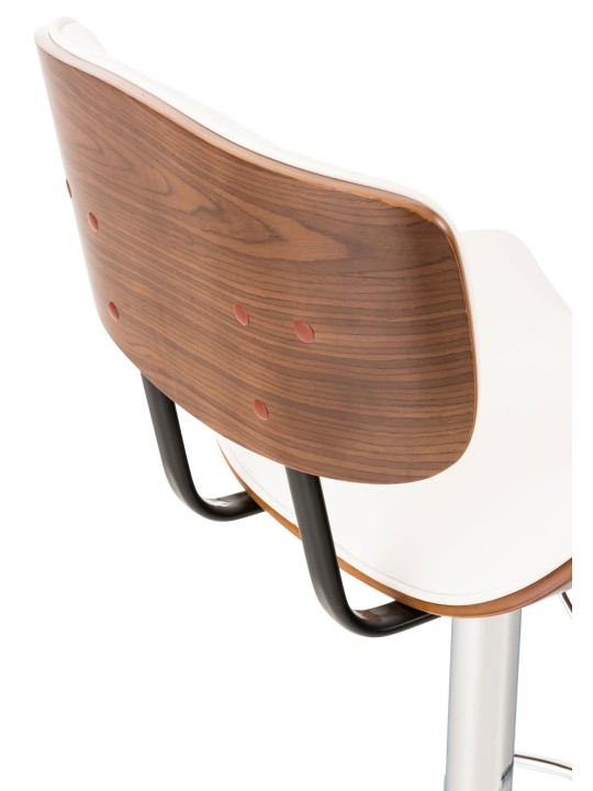 Taburete de bar Sarnia piel sintética, nogal/blanco Taburete de bar Sarnia piel sintética, nogal/blanco