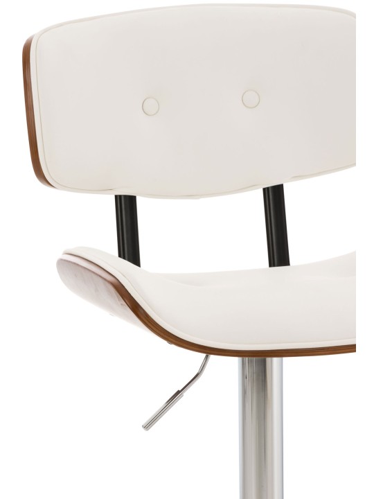Taburete de bar Sarnia piel sintética, nogal/blanco Taburete de bar Sarnia piel sintética, nogal/blanco