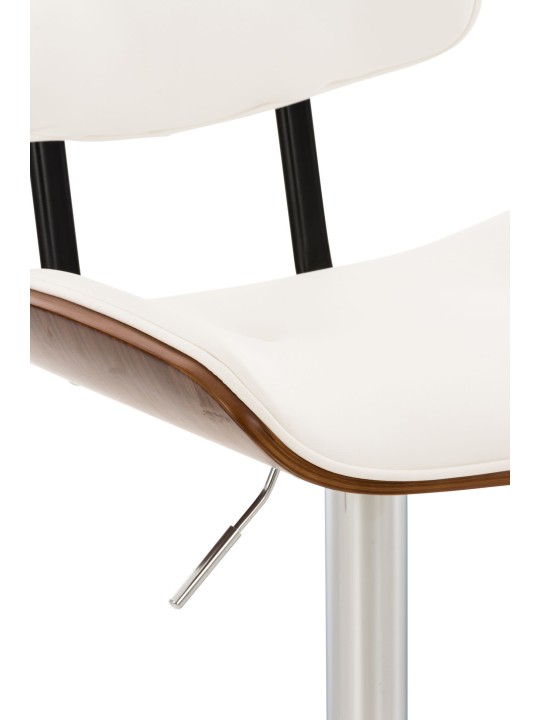Taburete de bar Sarnia piel sintética, nogal/blanco Taburete de bar Sarnia piel sintética, nogal/blanco