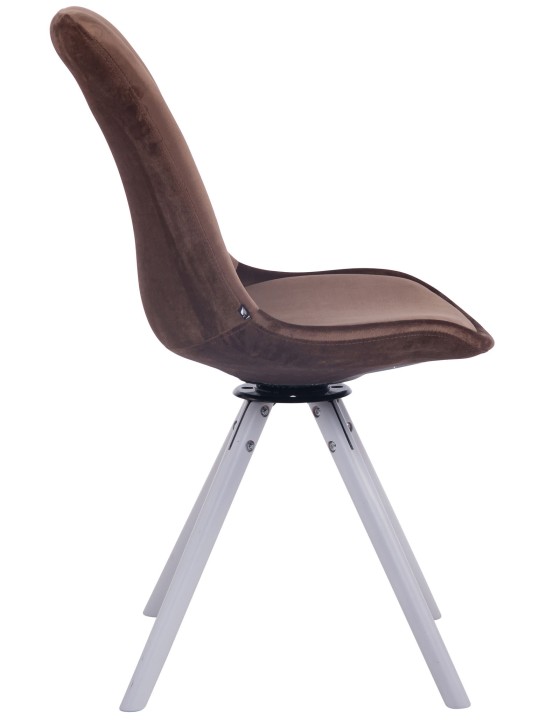 Silla de comedor redonda de terciopelo Troyes, marrón