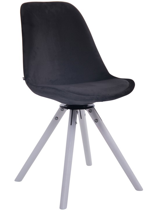 Silla de comedor redonda de terciopelo Troyes, negro