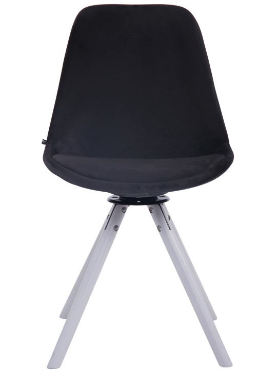Silla de comedor redonda de terciopelo Troyes, negro