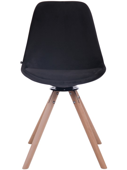 Silla de comedor Troyes terciopelo redonda natural, negro
