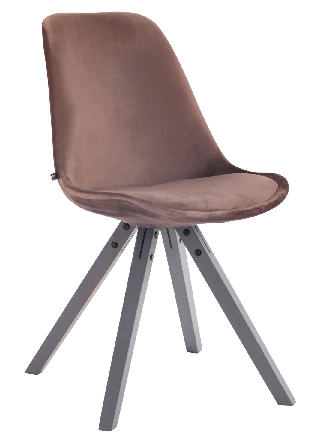 Silla de visita Toulouse terciopelo cuadrada gris, marrón