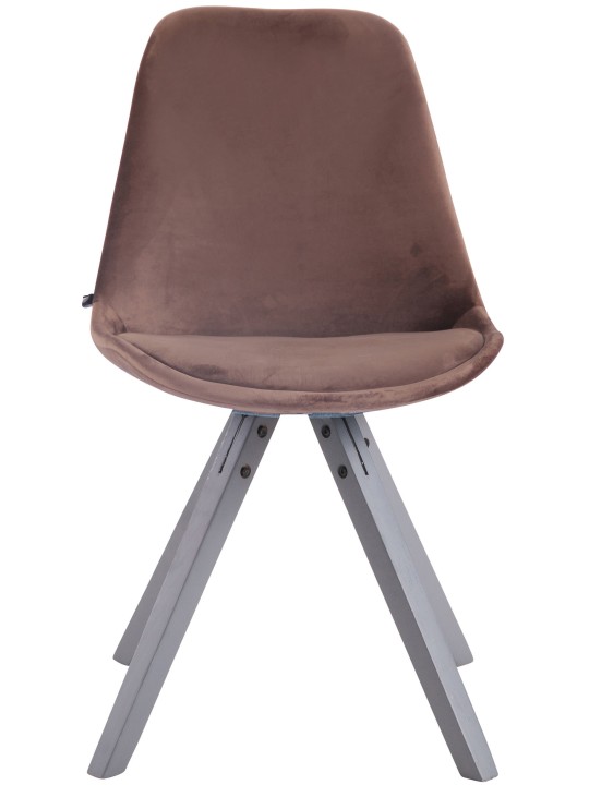 Silla de visita Toulouse terciopelo cuadrada gris, marrón