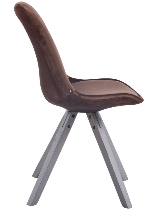 Silla de visita Toulouse terciopelo cuadrada gris, marrón