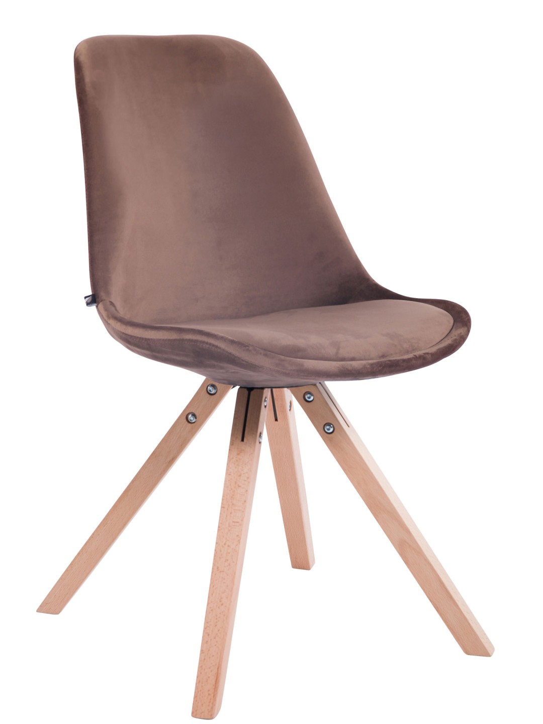 Silla de visita Toulouse terciopelo cuadrada natura, marrón