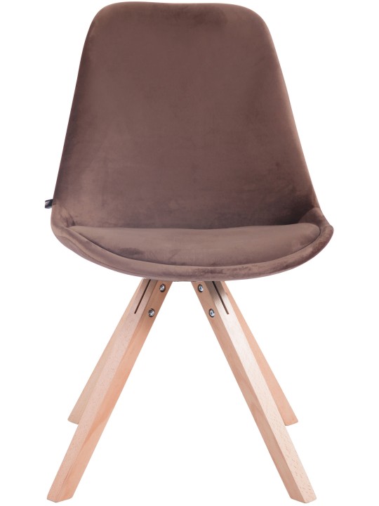 Silla de visita Toulouse terciopelo cuadrada natura, marrón