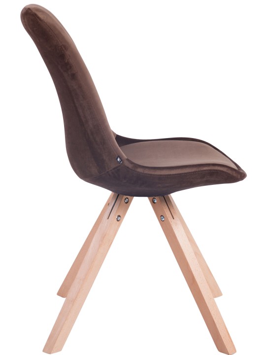 Silla de visita Toulouse terciopelo cuadrada natura, marrón