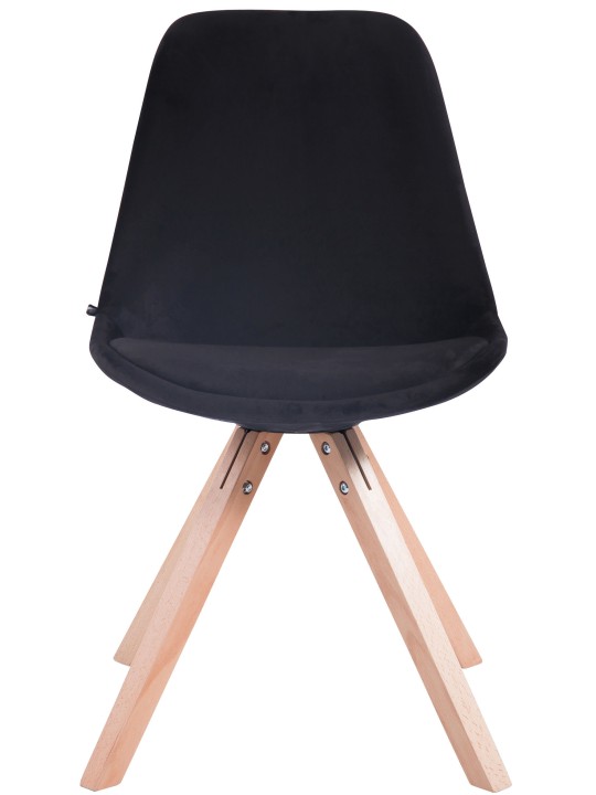 Silla de visita Toulouse terciopelo cuadrada natura, negro