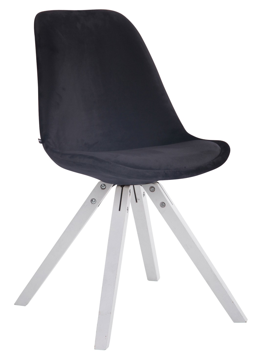 Silla de visita cuadrada de terciopelo Toulouse, negro