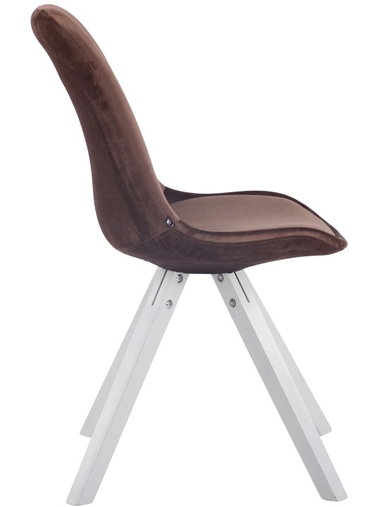 Silla de visita cuadrada de terciopelo Toulouse, marrón