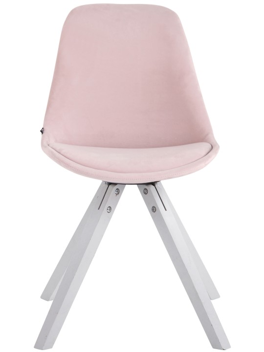 Silla de visita cuadrada de terciopelo Toulouse, rosa