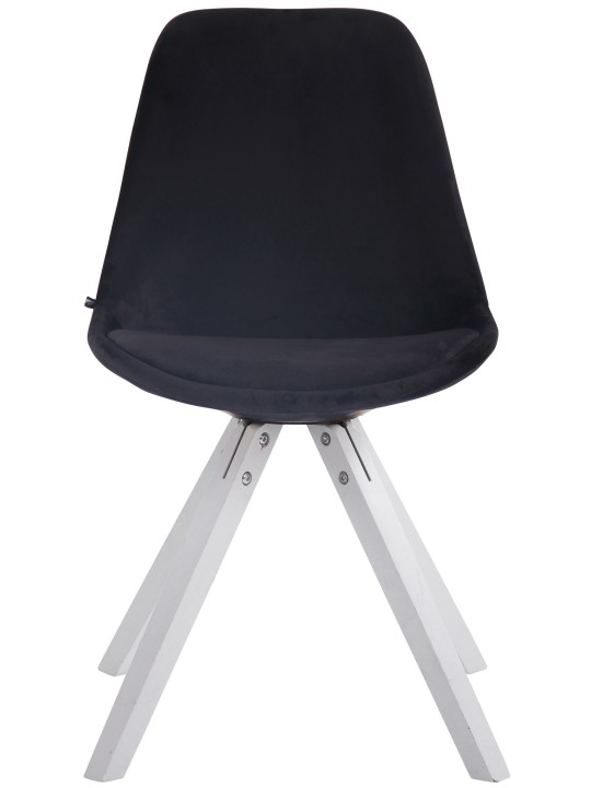 Silla de visita cuadrada de terciopelo Toulouse, negro