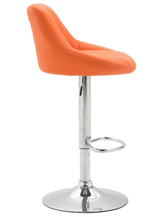 Juego de 2 taburetes de bar Lazio piel sintética C, naranja