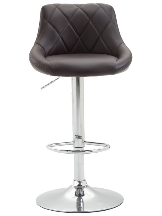 Juego de 2 taburetes de bar Lazio piel sintética C, marrón