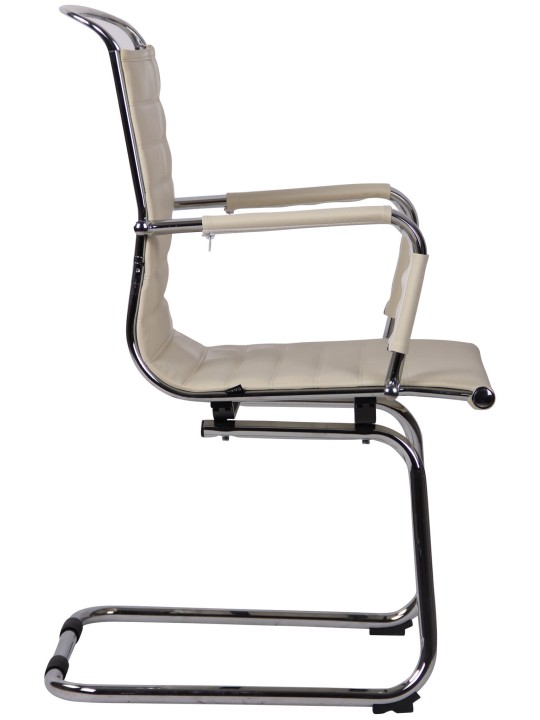 Silla de visita Balve símil piel, crema