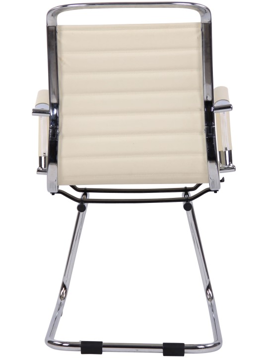 Silla de visita Balve símil piel, crema