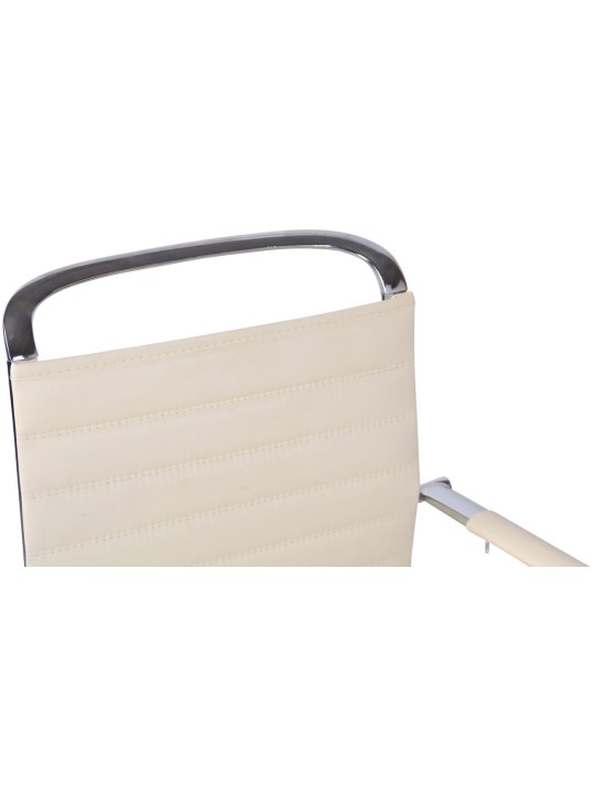 Silla de visita Balve símil piel, crema