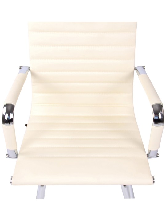 Silla de visita Balve símil piel, crema