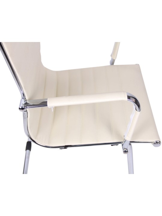 Silla de visita Balve símil piel, crema