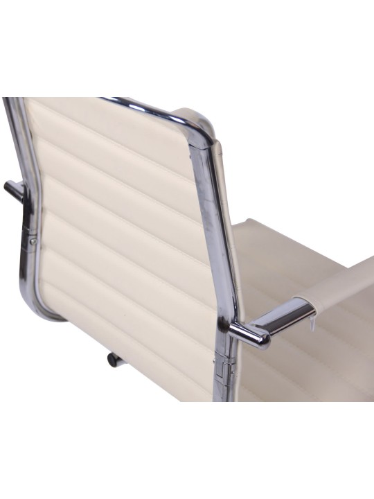 Silla de visita Balve símil piel, crema