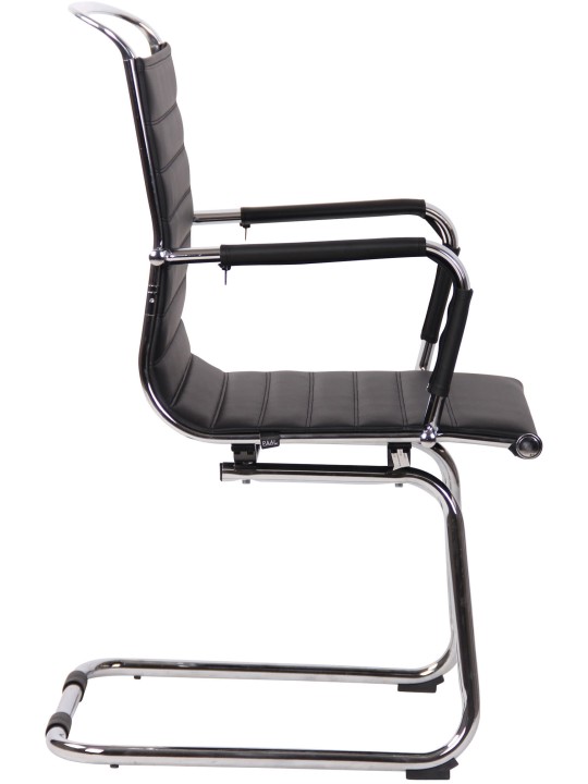 Silla de visita Balve símil piel, negro