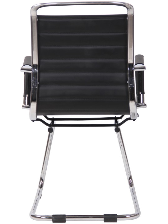 Silla de visita Balve símil piel, negro